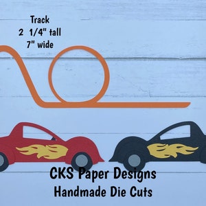 Handmade Paper Die Cut RACING CARS Toys Scrapbook Page Embellishments Paper Piecing