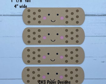 Handmade Paper Die Cut Set of 4 BAND AIDS Doctor Nurse Hospital Scrapbook Page Embellishments Cks Paper Designs