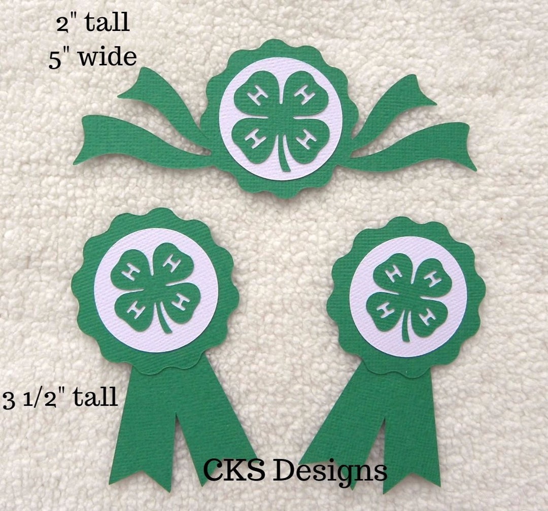 Handmade Die Cut 4H Paper Ribbons 4h Club Scrapbook Page Etsy