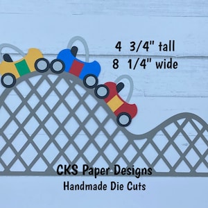 Handmade Paper Die Cut ROLLER COASTER (Style 1) Fair Carnival Ride Park Scrapbook Page Embellishment Cks Paper Designs
