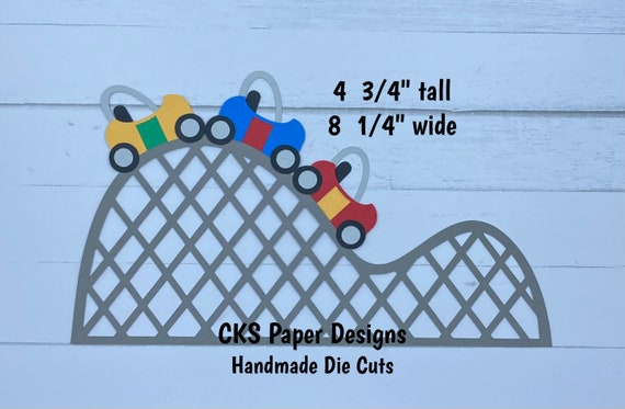 Handmade Paper Die Cut ROLLER COASTER (Style 1) Fair Carnival Ride Park Scrapbook Page Embellishment Cks Paper Designs