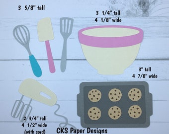 Handmade Paper Die Cut BAKING COOKIES SET Scrapbook Page Embellishments Cks Paper Designs
