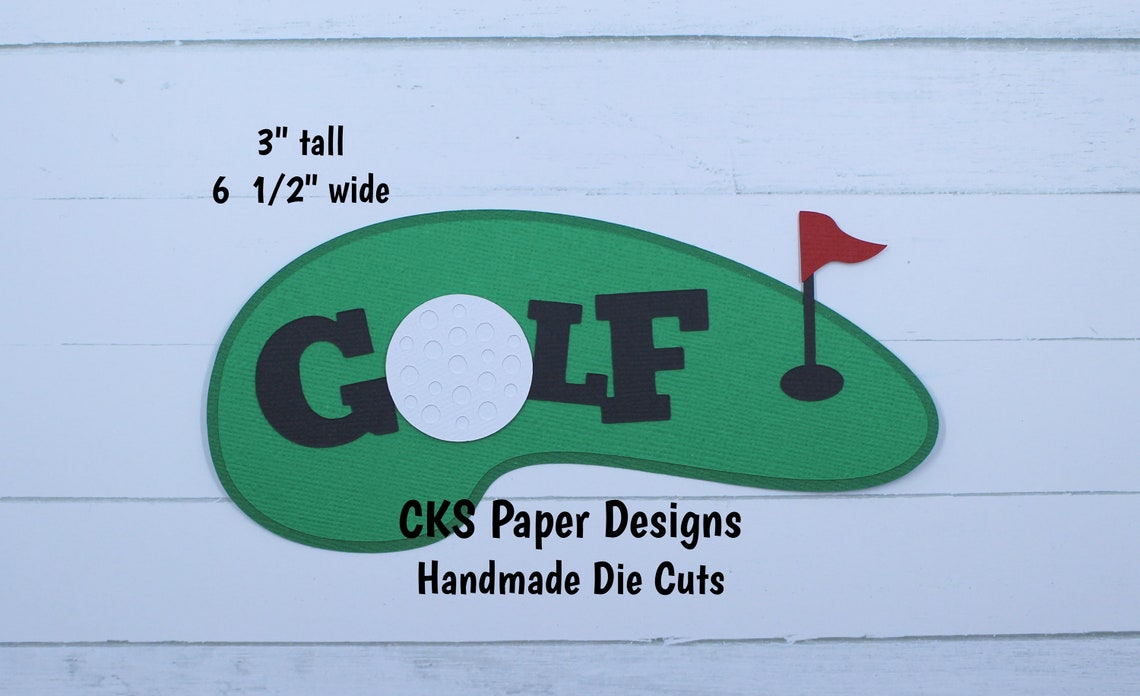 Handmade Die Cut GOLF TITLE Scrapbook Page Embellishment for Etsy