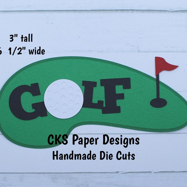 Handmade Paper Die Cut GOLF TITLE Scrapbook Page Embellishment for  Scrapbook or Paper Crafts