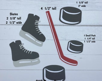 Handmade Paper Die Cut HOCKEY Set Scrapbook Page Embellishment Cks Paper Designs
