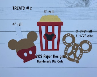Handmade Paper Die Cut DISNEY TREATS #2 Snacks Paper Piecing Scrapbook Embellishment Cks Paper Designs