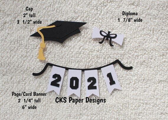 CLEARANCE Handmade Paper Die Cut GRAD YEAR Title Graduation Scrapbook Page  Embellishments for Scrapbook 