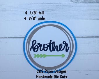 Handmade Paper Die Cut BROTHER TITLE Paper Piecing Scrapbook Embellishment Cks Paper Designs