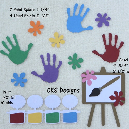 Handmade Die Cut ART PAINT TRAYS Set of 2 Scrapbook Page Etsy
