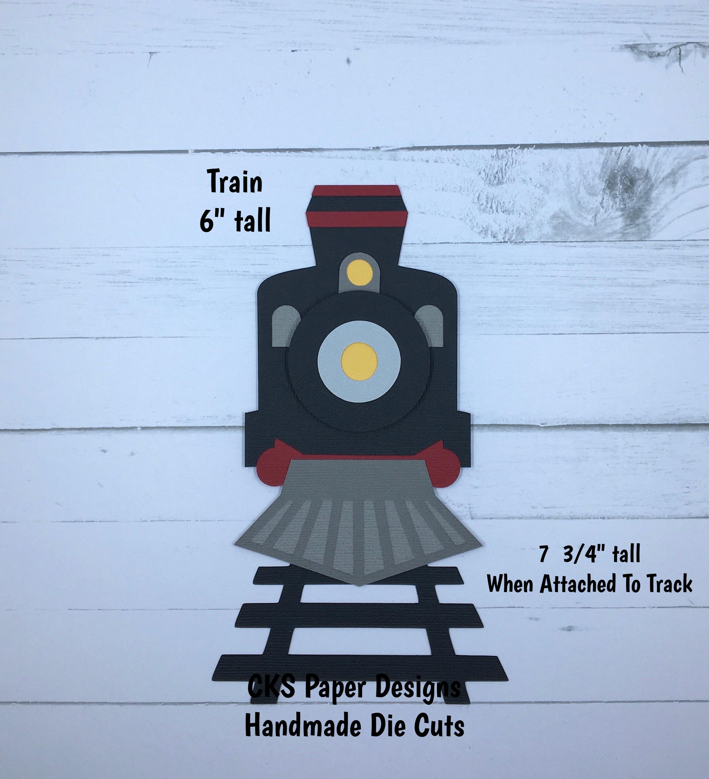 Handmade Paper Die Cut TRAIN Engine Front View Paper Piecing Scrapbook ...