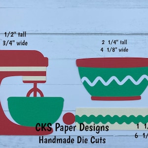 Handmade Paper Die Cut CHRISTMAS BAKING Set Holiday Scrapbook Page Embellishments for  Scrapbook or Paper Crafts