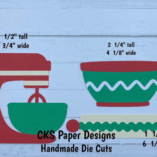 Handmade Paper Die Cut CHRISTMAS BAKING Set Holiday Scrapbook Page Embellishments for  Scrapbook or Paper Crafts