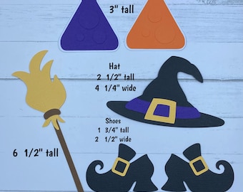 Handmade Paper Die Cut HALLOWEEN WITCH SET Hat Shoes & Potions Scrapbook Page Embellishments  Cks Paper Designs