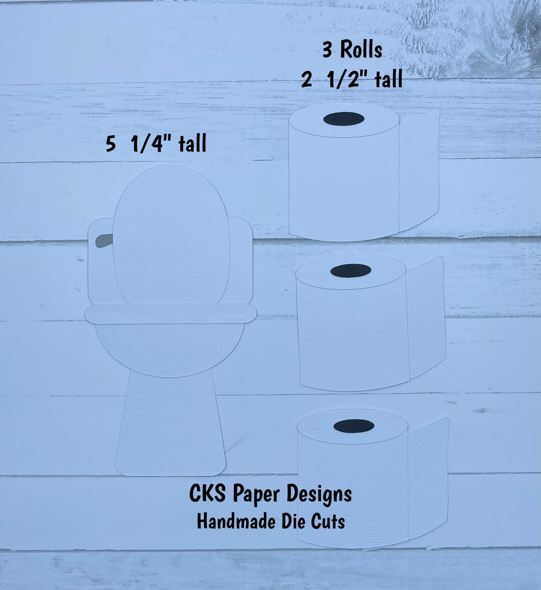 Handmade Paper Die Cut Toilet & Toilet Paper Potty Training Scrapbook