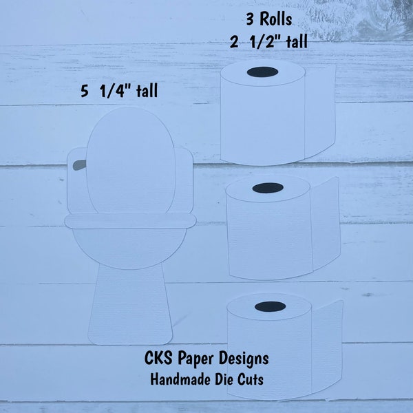 Handmade Paper Die Cut Toilet & Toilet Paper Potty Training Scrapbook Page Embellishments for  Scrapbook or Paper Crafts