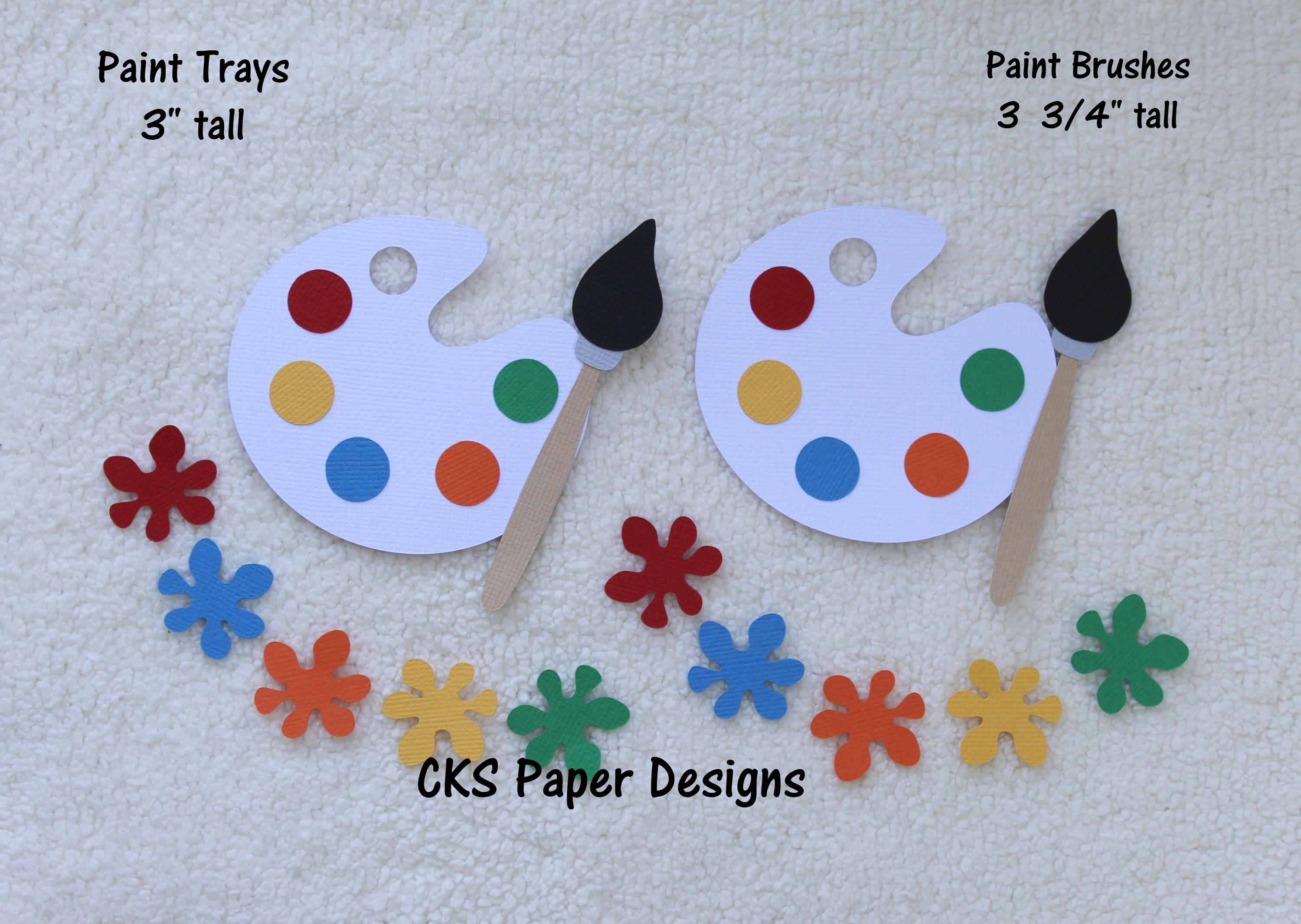 Handmade Die Cut ART PAINT TRAYS Set of 2 Scrapbook Page Etsy