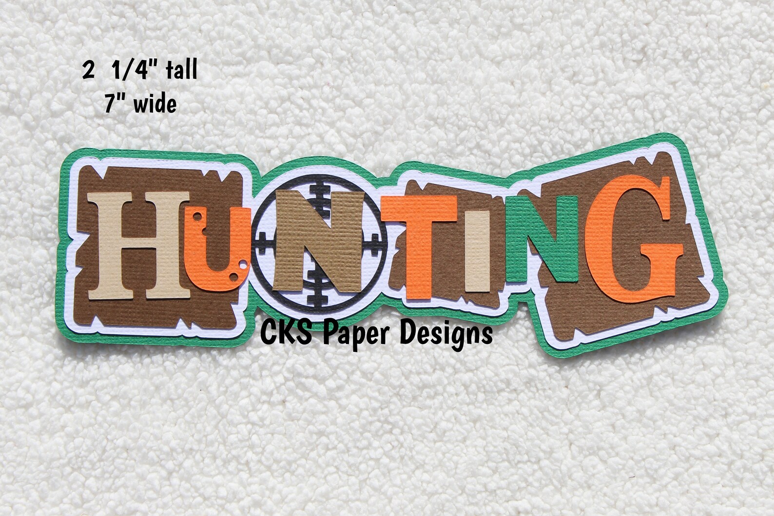 Handmade Die Cut HUNTING TITLE Scrapbook Page Embellishment Etsy