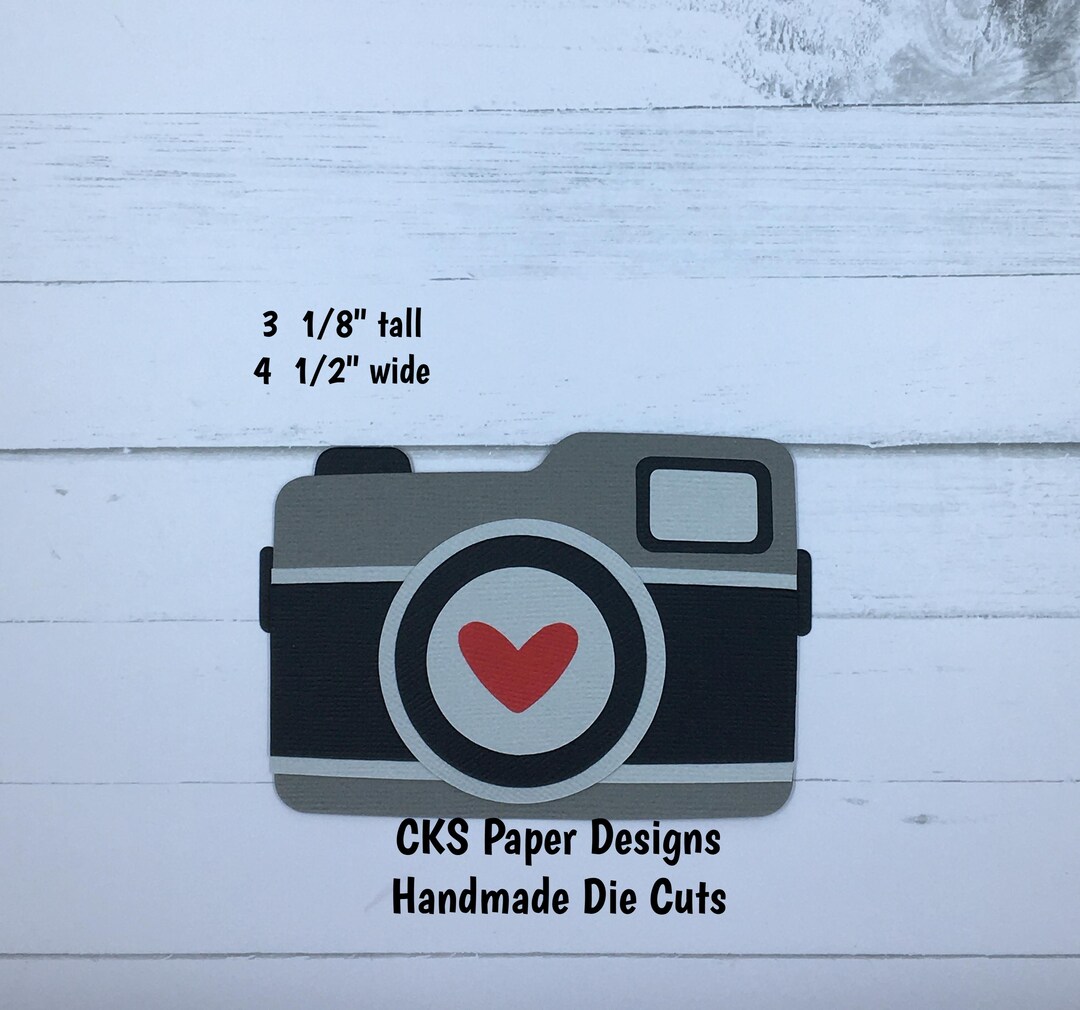 Camera Icon Decorating Paper Handmade Paper Die Cut CAMERA (style 2) Scrapbook Page Embellishment ...