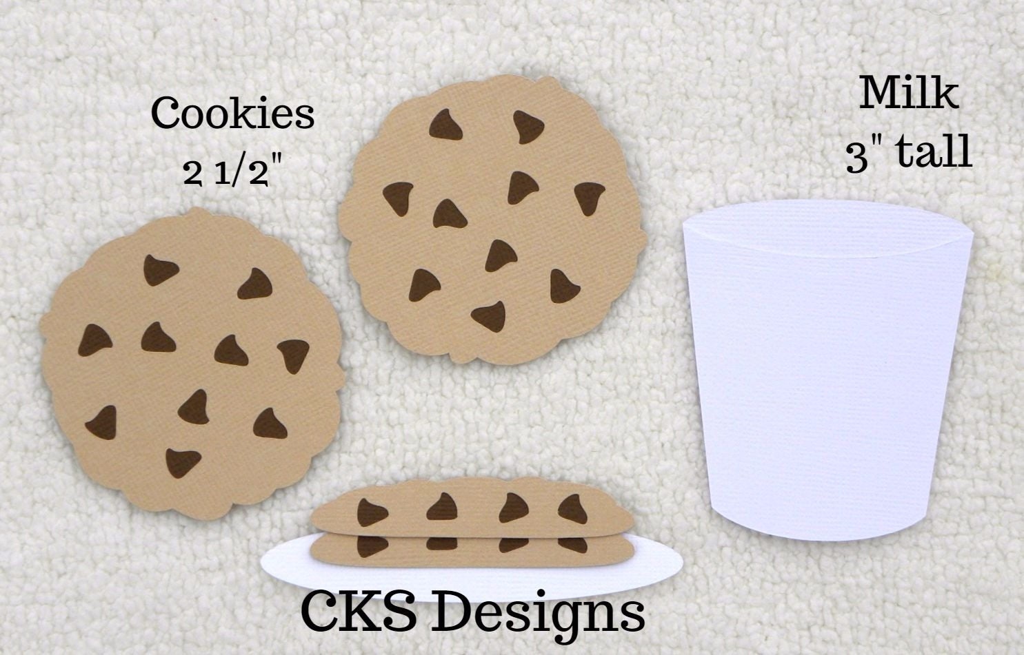 Ephemera Cookies and Milk Premade Paper Piecing Tear Bear Card Making Scrapbooking Missy/'s Creations Christmas Embellishment