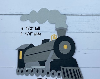 Handmade Paper Die Cut TRAIN Engine (Style 1) Paper Piecing Scrapbook Page Embellishment Cks Paper Designs