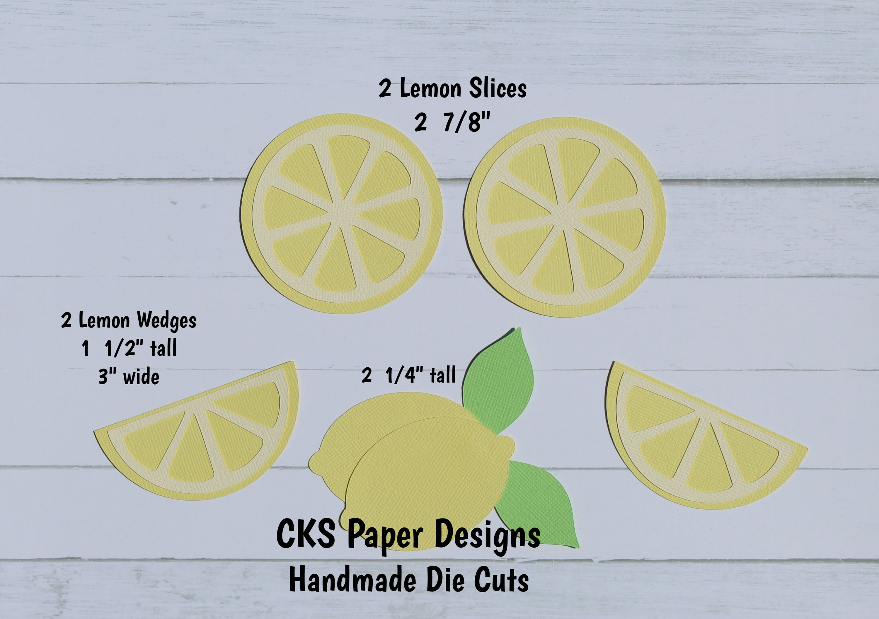 Handmade Die Cut LEMON SET Scrapbook Page Embellishments for Etsy