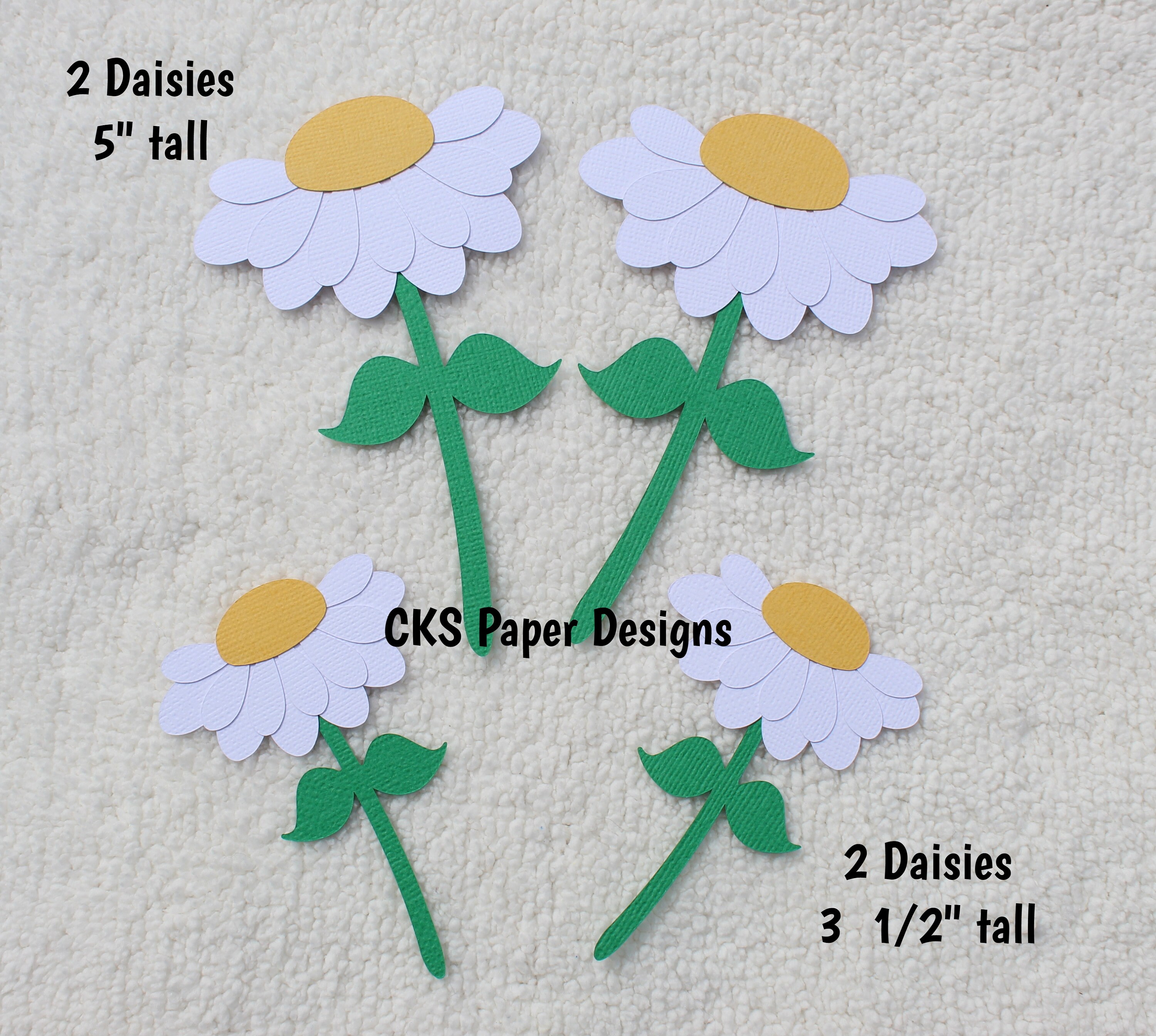 Handmade Die Cut Daisy Flowers Set of 4 Daisies Scrapbook Page Etsy