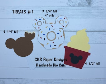 Handmade Paper Die Cut DISNEY TREATS #1 Desserts Scrapbook Page Embellishments