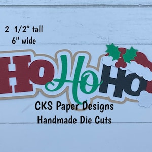 Handmade Paper Die Cut HO HO HO Christmas Santa Title Paper Piecing Scrapbook Embellishment Cks Paper Designs