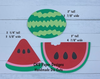 Handmade Paper Die Cut WATERMELON SET Scrapbook Page Embellishments Cks Paper Designs