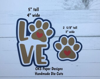 Handmade Paper Die Cut LOVE DOG TITLE Scrapbook Page Embellishment Cks Paper Designs