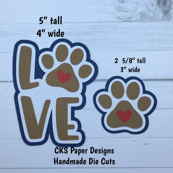 Handmade Paper Die Cut LOVE DOG TITLE Scrapbook Page Embellishment for Scrapbook or Paper Crafts