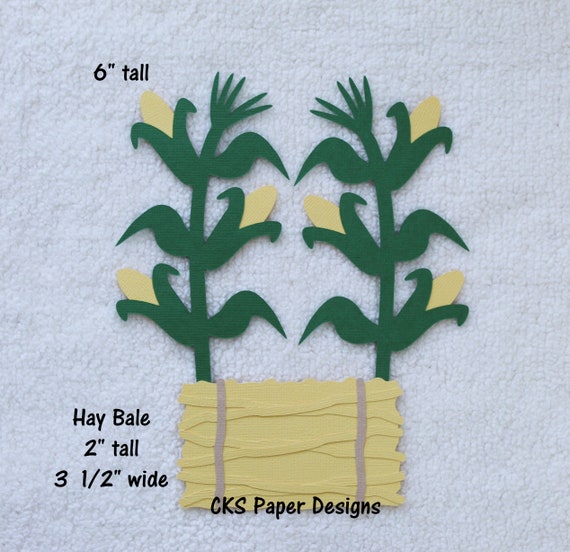 Die Cut Hay Bale Corn Stalks Premade Paper Piecing Etsy