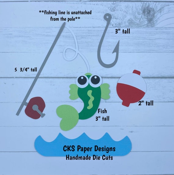 Handmade Paper Die Cut FISHING SET 1 Pole, Fish, Bobber, & Hook Scrapbook  Page Embellishments -  Canada