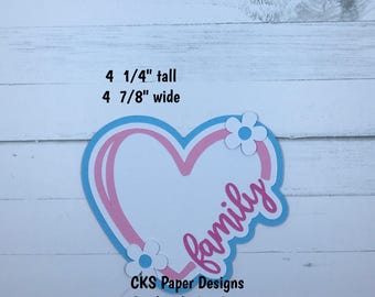 Handmade Paper Die Cut FAMILY TITLE Paper Piecing Scrapbook Embellishment Cks Paper Designs
