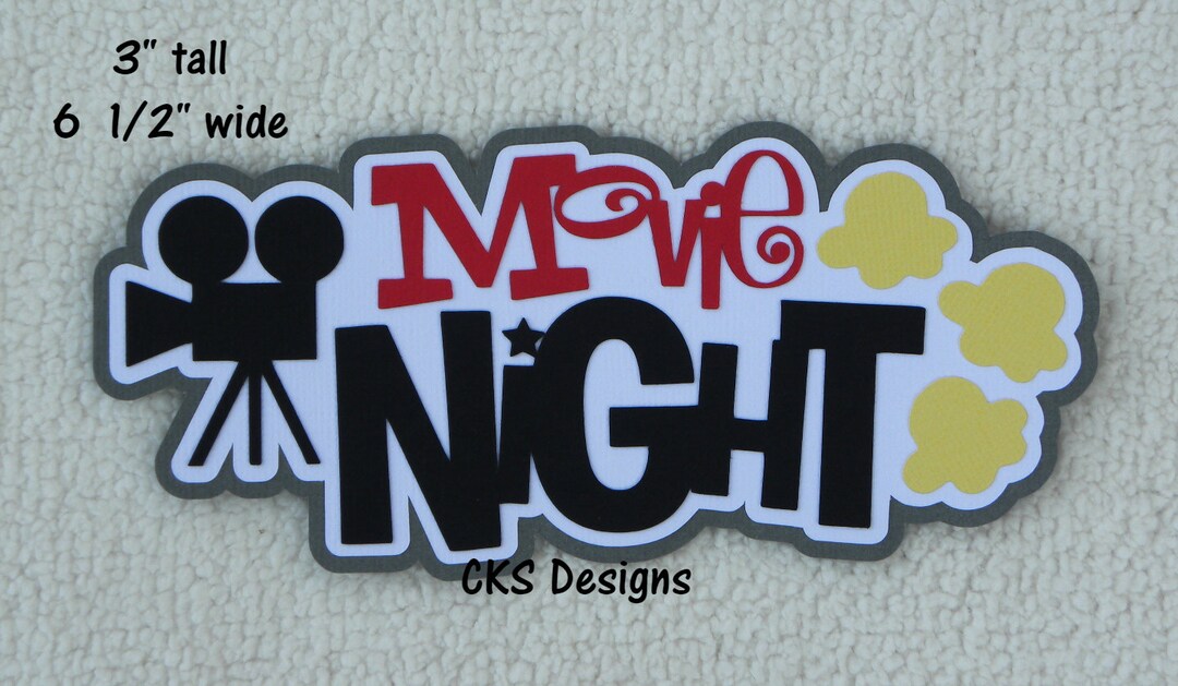 Handmade Die Cut MOVIE NIGHT Title Scrapbook Page Etsy