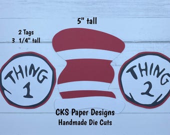 Handmade Paper Die Cut CRAZY HAT and THING Tags Paper Piecing Scrapbook Embellishment Cks Paper Designs