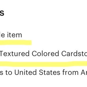 May include: Handmade item made from textured colored cardstock, 80lb weight.