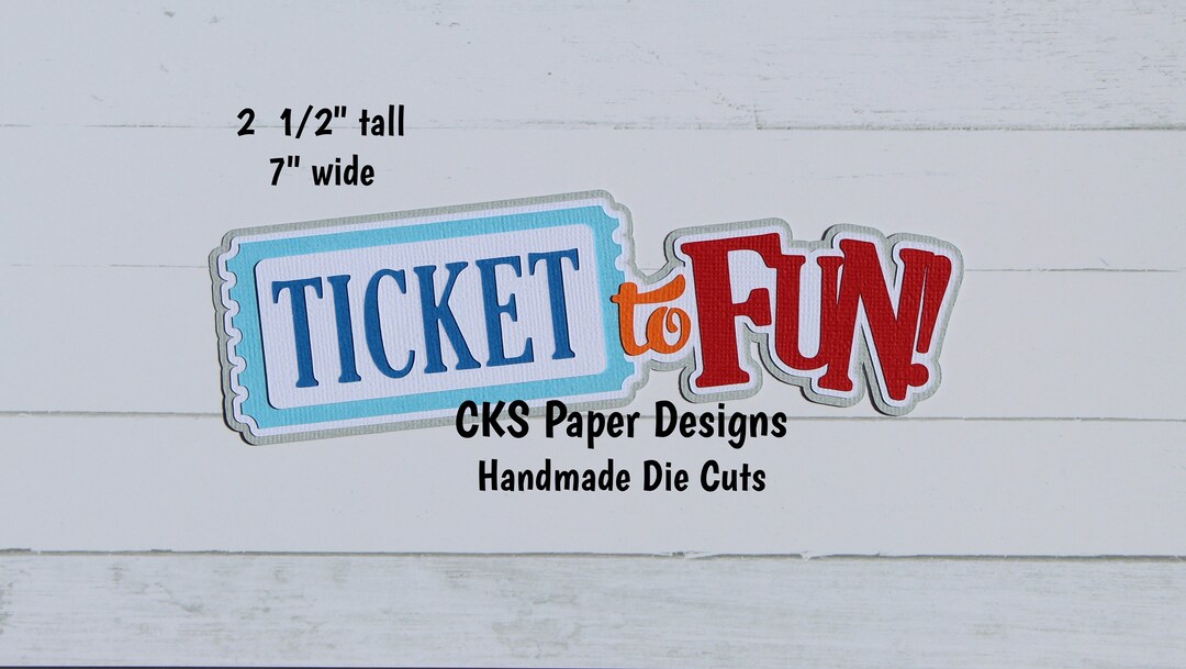 Fun Fair Ride Paper Token Handmade Paper Die Cut TICKET TO FUN Title Fair Carnival Scrapbook Page ...
