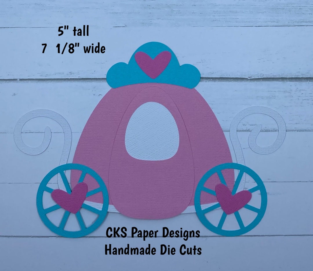 CLEARANCE Handmade Paper Die Cut PRINCESS CARRIAGE Scrapbook Etsy