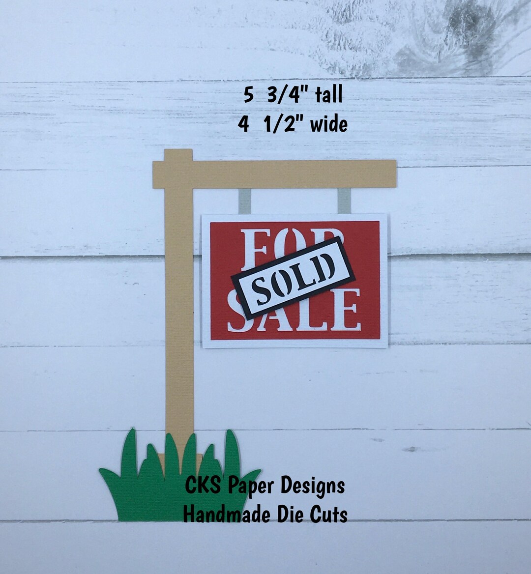 Handmade Paper Die Cut FOR SALE SOLD Sign New House Moving Scrapbook ...