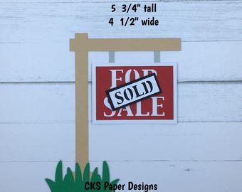 Handmade Paper Die Cut FOR SALE SOLD Sign New House Moving Scrapbook Page Embellishment Cks Paper Designs