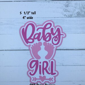 Handmade Paper Die Cut BABY GIRL Title (Style 2) Scrapbook Page Embellishment Cks Paper Designs
