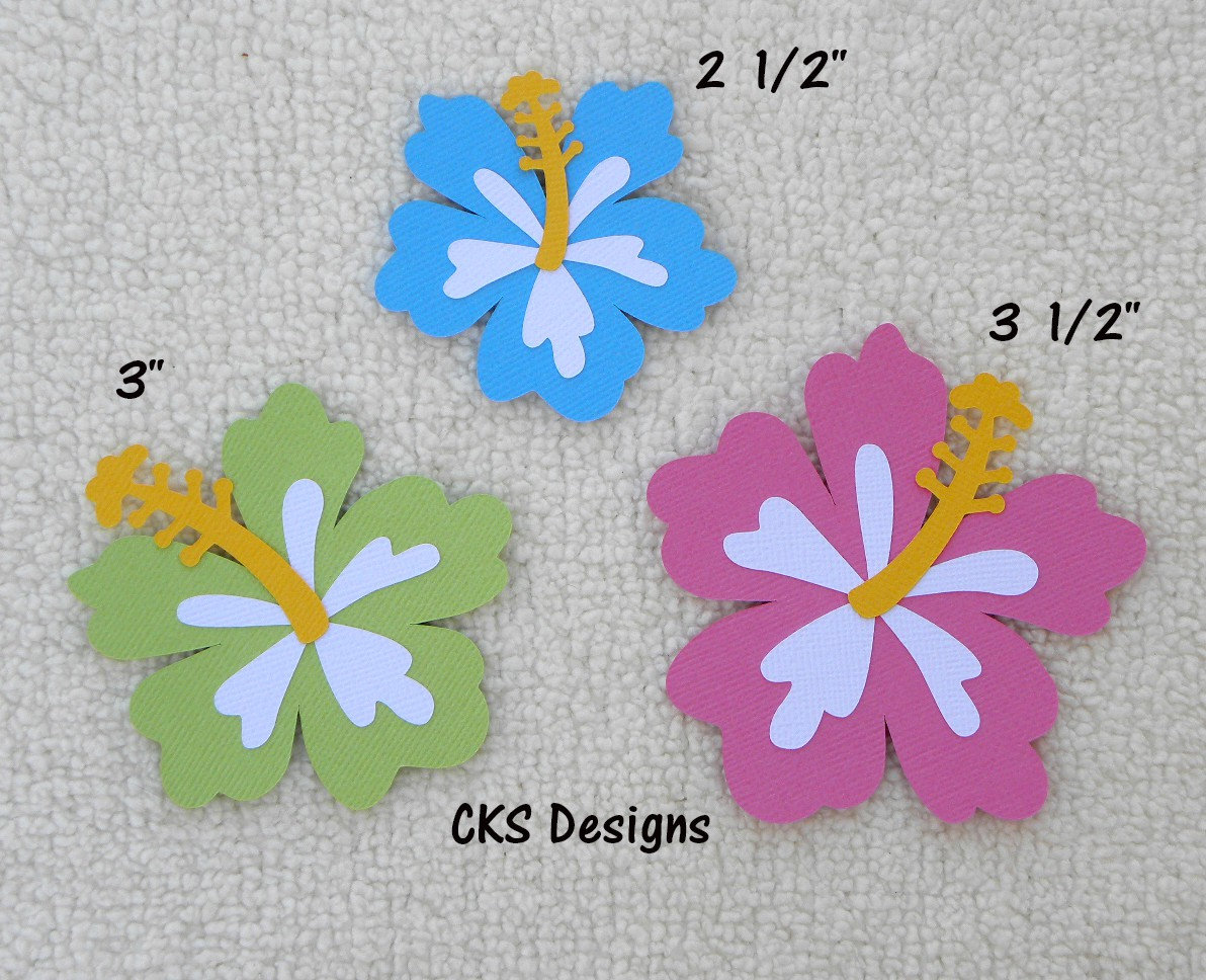 Handmade Die Cut HIBISCUS Flowers Luau Tiki Hawaii Party Etsy