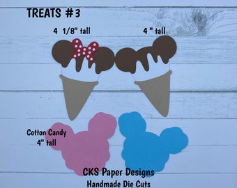 Handmade Paper Die Cut DISNEY TREATS #3 Paper Piecing Scrapbook Embellishments Cks Paper Designs