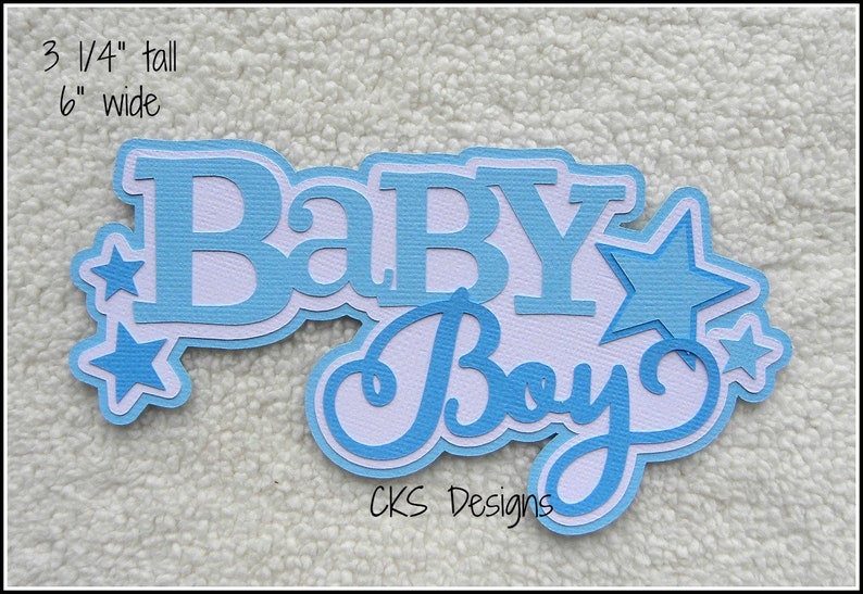Handmade Die Cut Baby Boy TITLE Scrapbook Page Embellishment Etsy