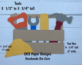 Handmade Paper Die Cut TOOL BOX & Tools Scrapbook Page Embellishments for  Scrapbook or Paper Crafts 