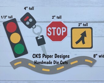 Handmade Paper Die Cut NEW DRIVER SET Road Trip Scrapbook Page Embellishments Cks Paper Designs