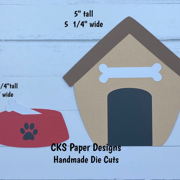 Handmade Paper Die Cut DOG HOUSE Scrapbook Page Embellishments for  Scrapbook or Paper Crafts