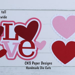 Handmade Paper Die Cut LOVE Valentine Title Scrapbook Page Embellishments for  Scrapbook or Paper Crafts
