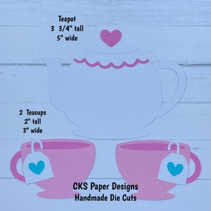 Handmade Paper Die Cut TEA PARTY SET Paper Piecing Scrapbook Page Embellishments Cks Paper Designs